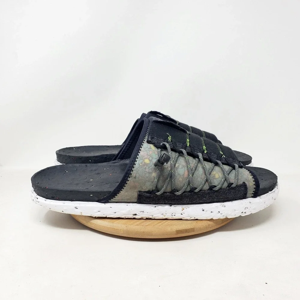 Nike Sandals Mens 14 Asuna Crater Slide Slip On Pool Beach Black Shoes
